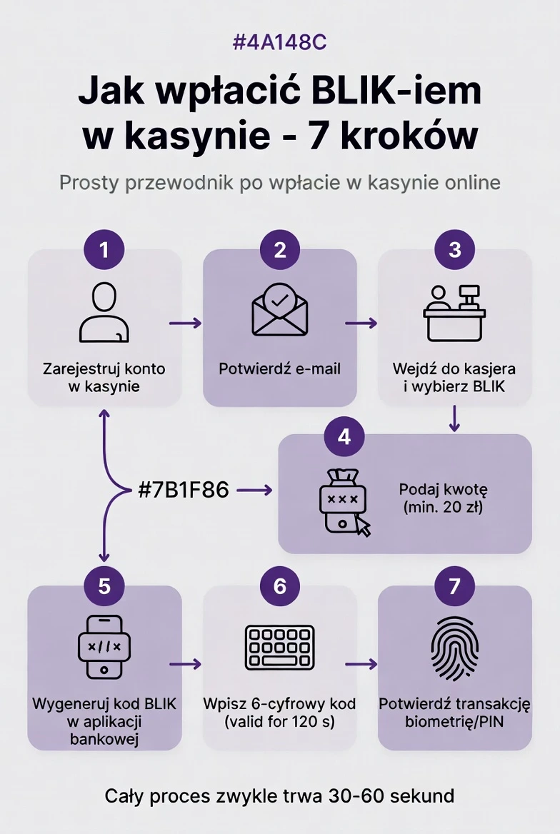 Jak wpłacić BLIK-iem w kasynie – 7 kroków